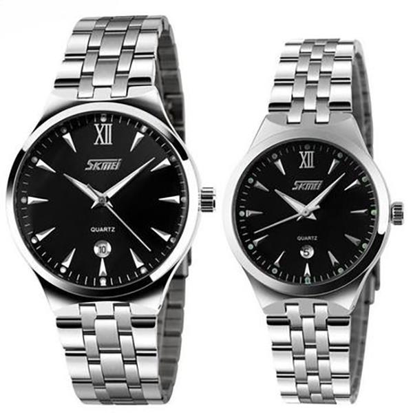 ست ساعت مچی عقربه ای زنانه و مردانه اسکمی مدل 9071BK